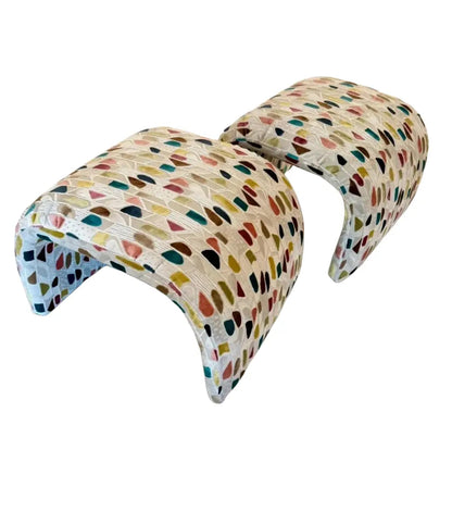 Pair of Vintage Newly Upholstered Ottomans in the Style of Karl Springer