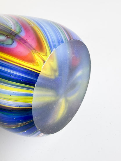 Vibrant 16" Swirled Murano-Style Art Glass Vase