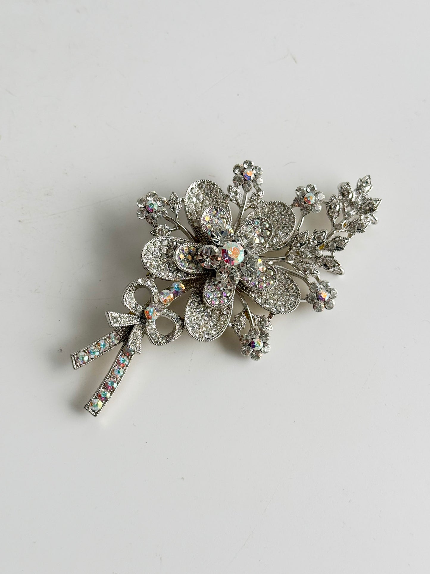 Kirks Folly Vintage Rhinestone Floral Brooch