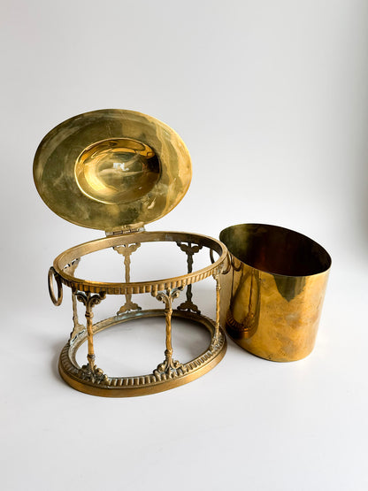 Antique Oval Brass Cachepot