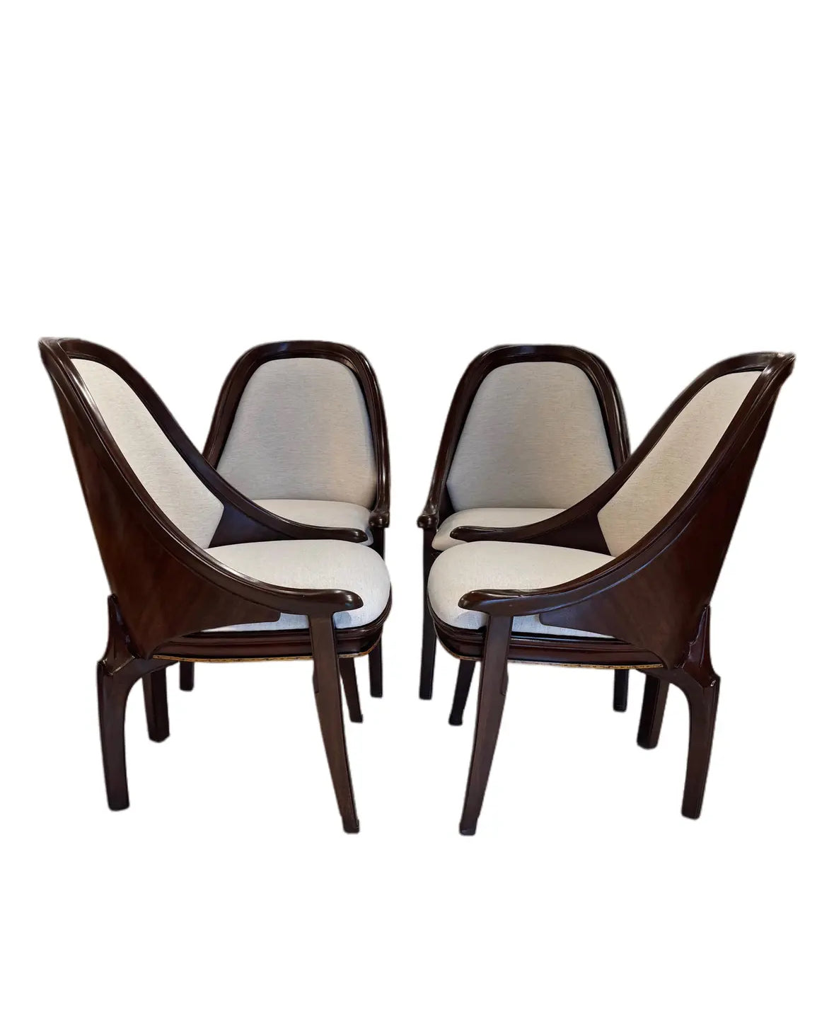 Set of 4 Willem Smith Sculptural Dining Chairs – Art Deco Inspired