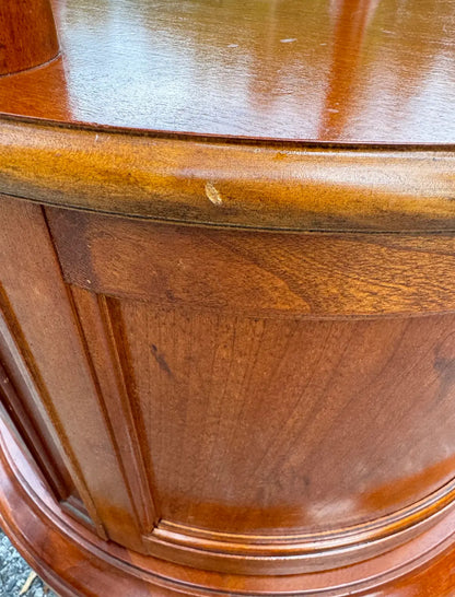 Mid-20th Century Edwardian Style, Revolving Shelving Unit With Dome Top and Storage Cabinet