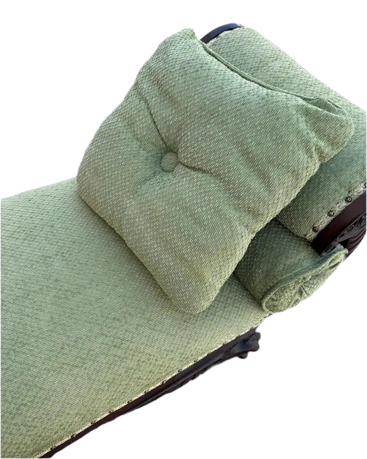 Antique Green Regency-Style Recamier Settee