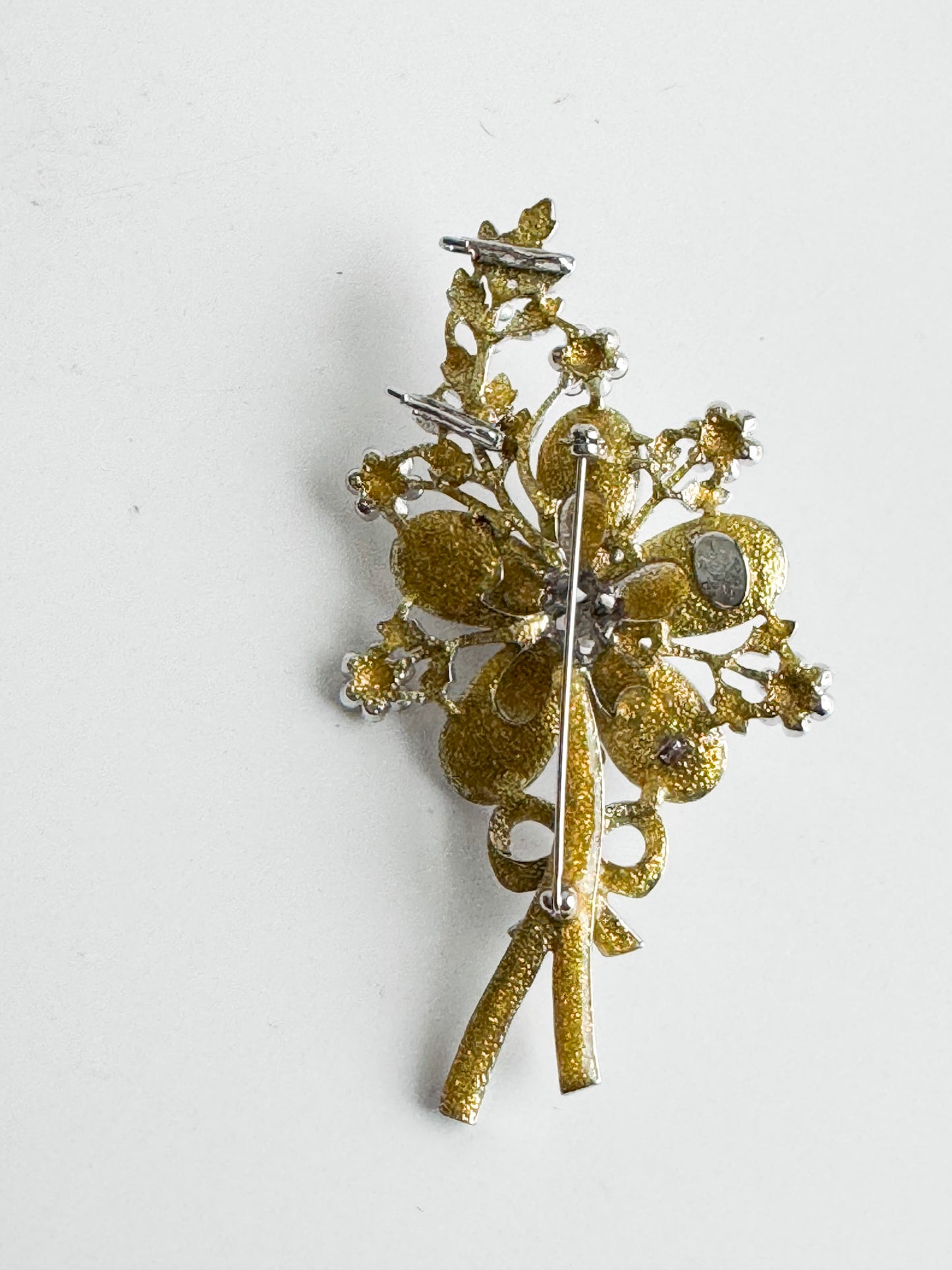 Kirks Folly Vintage Rhinestone Floral Brooch