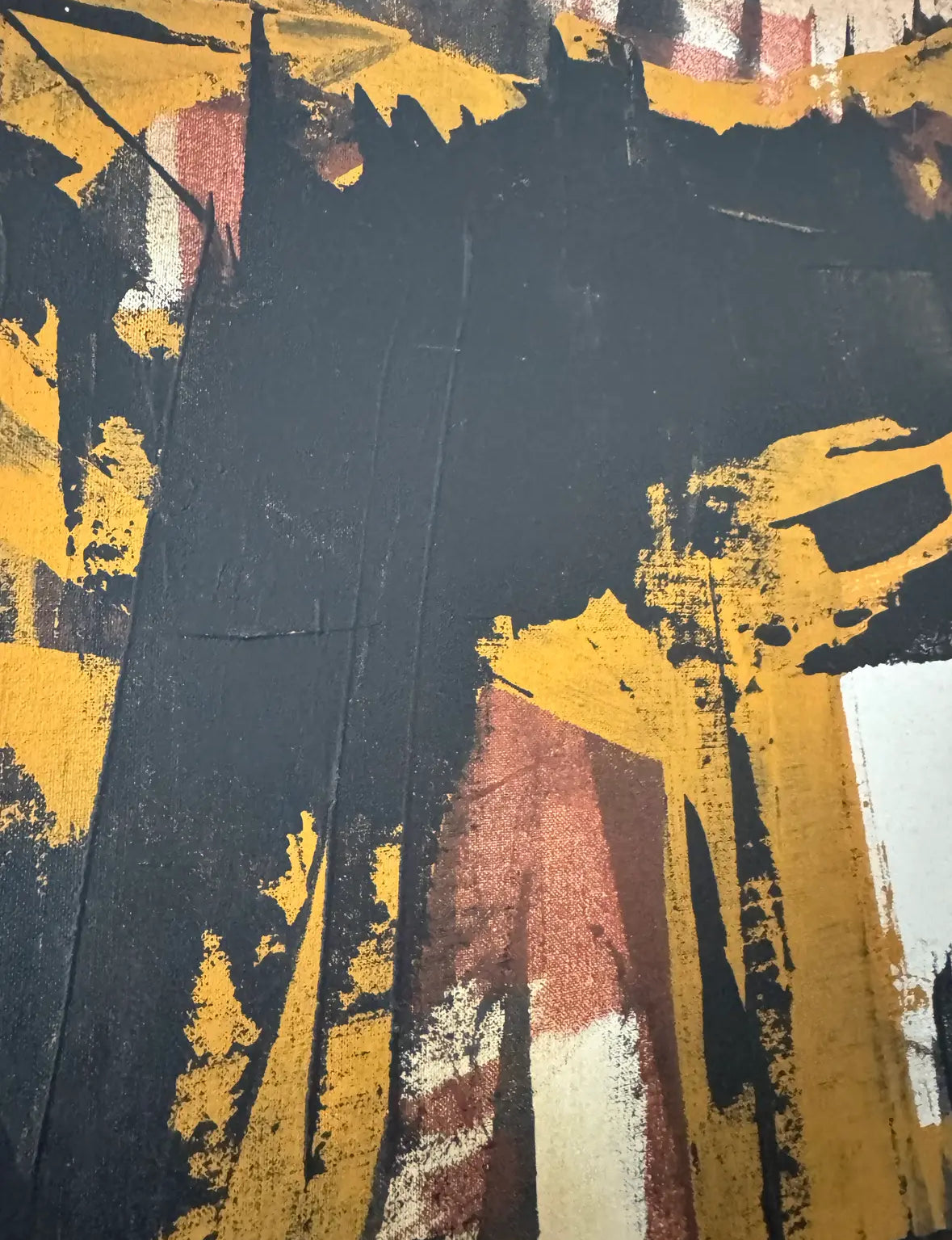 Hilton Leech, Earthquake, Abstract Mixed Media Painting, 1960s