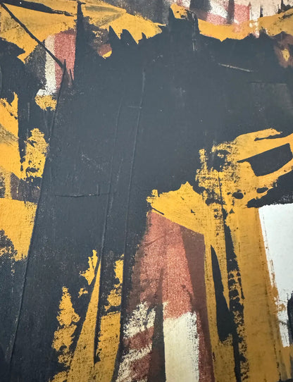 Hilton Leech, Earthquake, Abstract Mixed Media Painting, 1960s