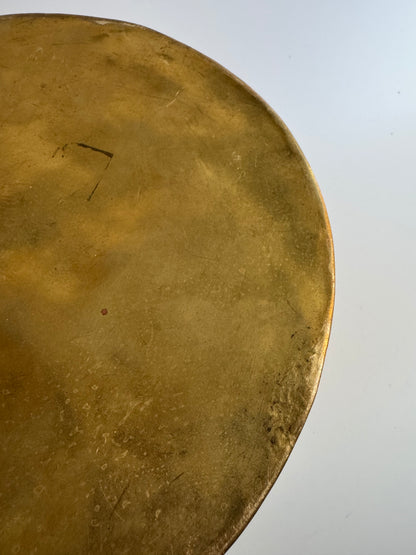 Vintage Hand-Engraved Brass Lidded Box with Handle