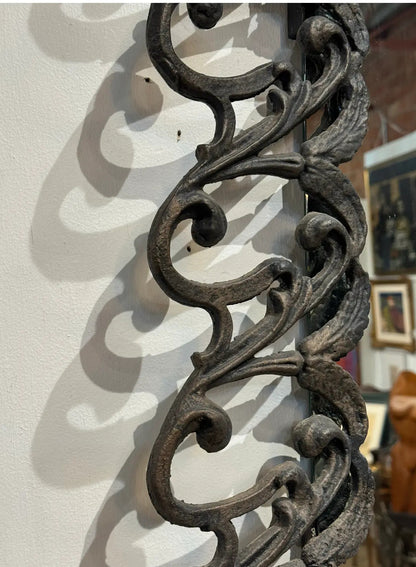 Antique Wrought Iron Mirror, French Art Nouveau, Circa 1900