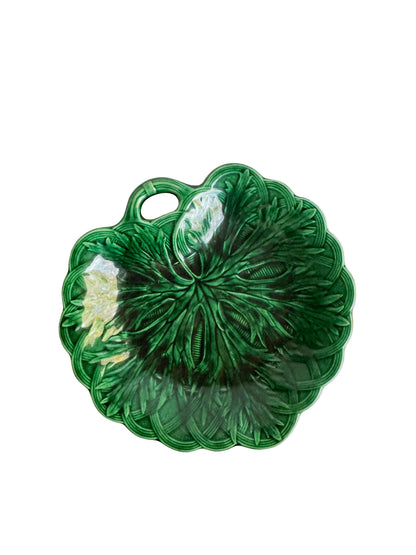 Antique Portuguese Majolica Leaf Plate, circa 1900