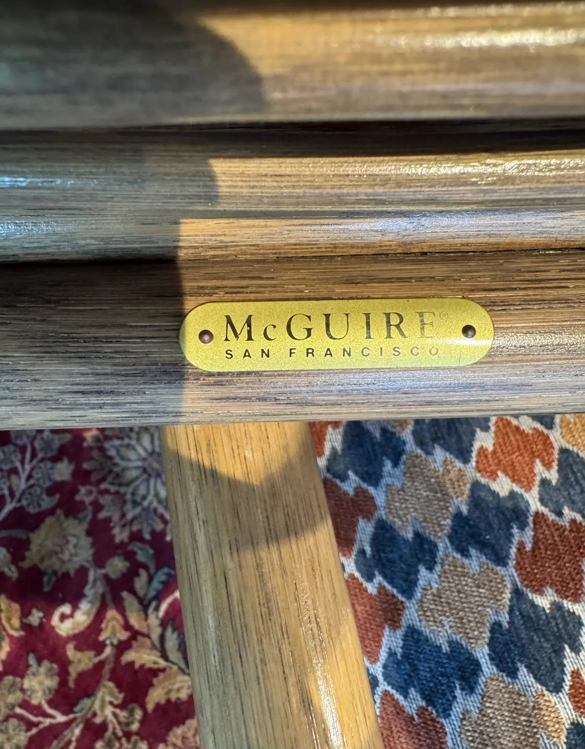 McGuire Bamboo Lounge Chairs with Ottoman – A Pair