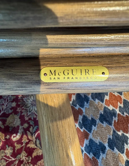 McGuire Bamboo Lounge Chairs with Ottoman – A Pair