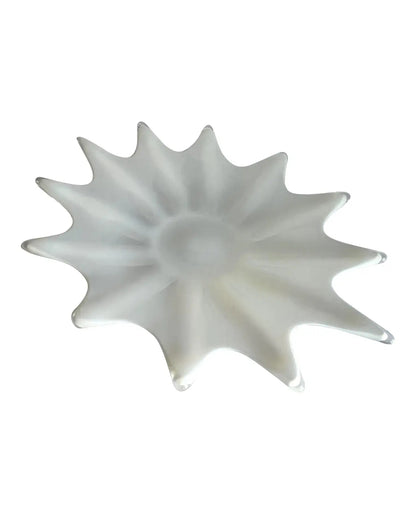 Fostoria Heirloom White Opalescent Platter, Large Free-Form Starburst, 1959–1962
