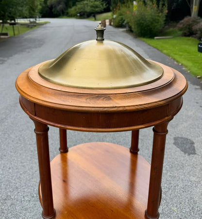 Mid-20th Century Edwardian Style, Revolving Shelving Unit With Dome Top and Storage Cabinet