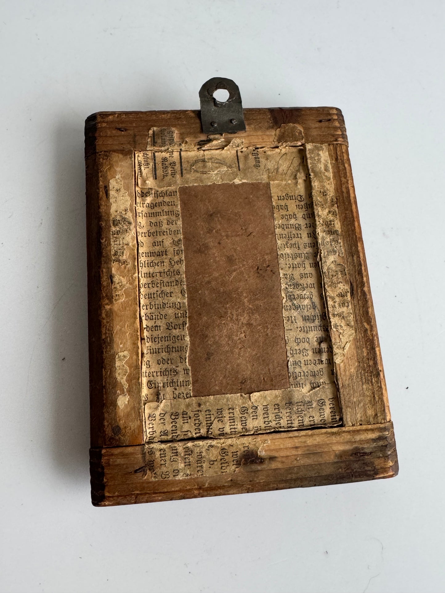 Antique Tramp Art Folk Frame with Original Portrait