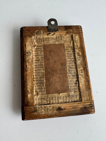 Antique Tramp Art Folk Frame with Original Portrait