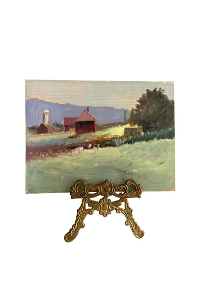 Farm Landscape on Board, Attributed to Alice Adler (1931–2024)