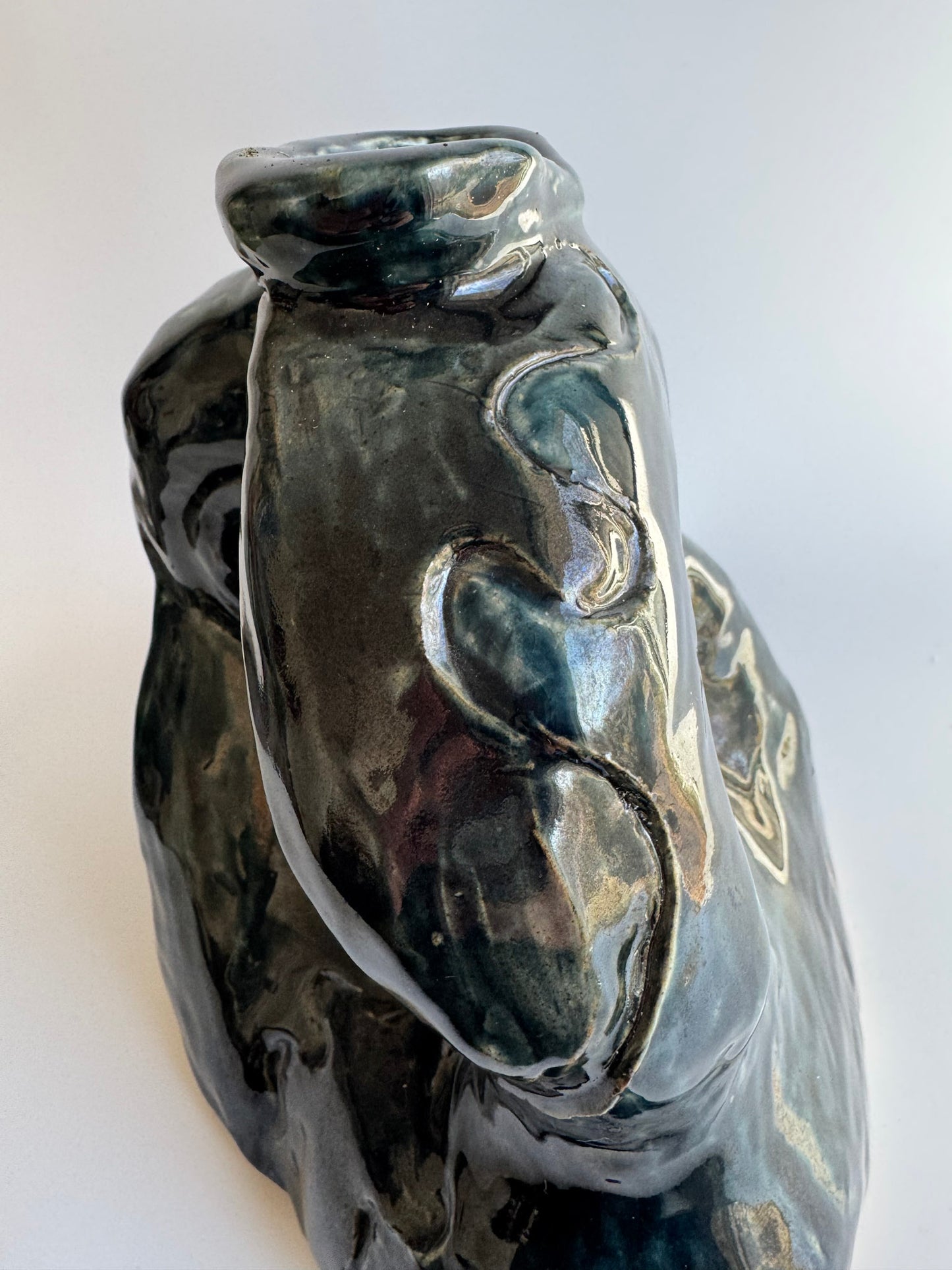 Signed Studio Pottery Biomorphic Vase