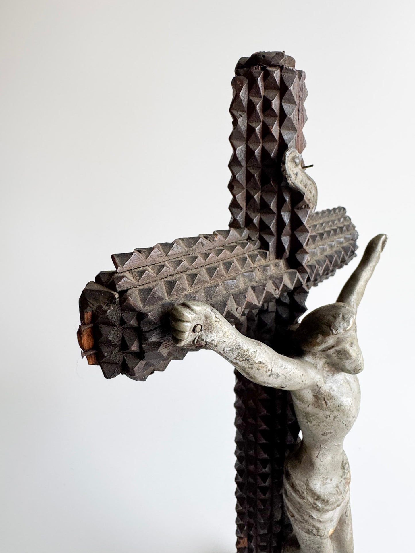 Antique Tramp Art Crucifix, Early 20th Century