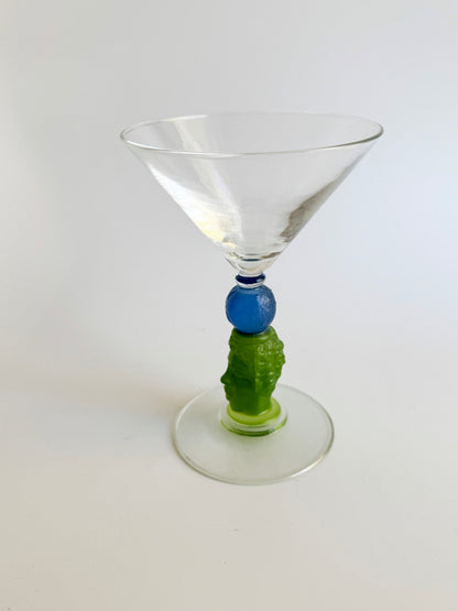 Set of 5 Limited Edition Richard Jolley Art Glass Martini Stems, 1983