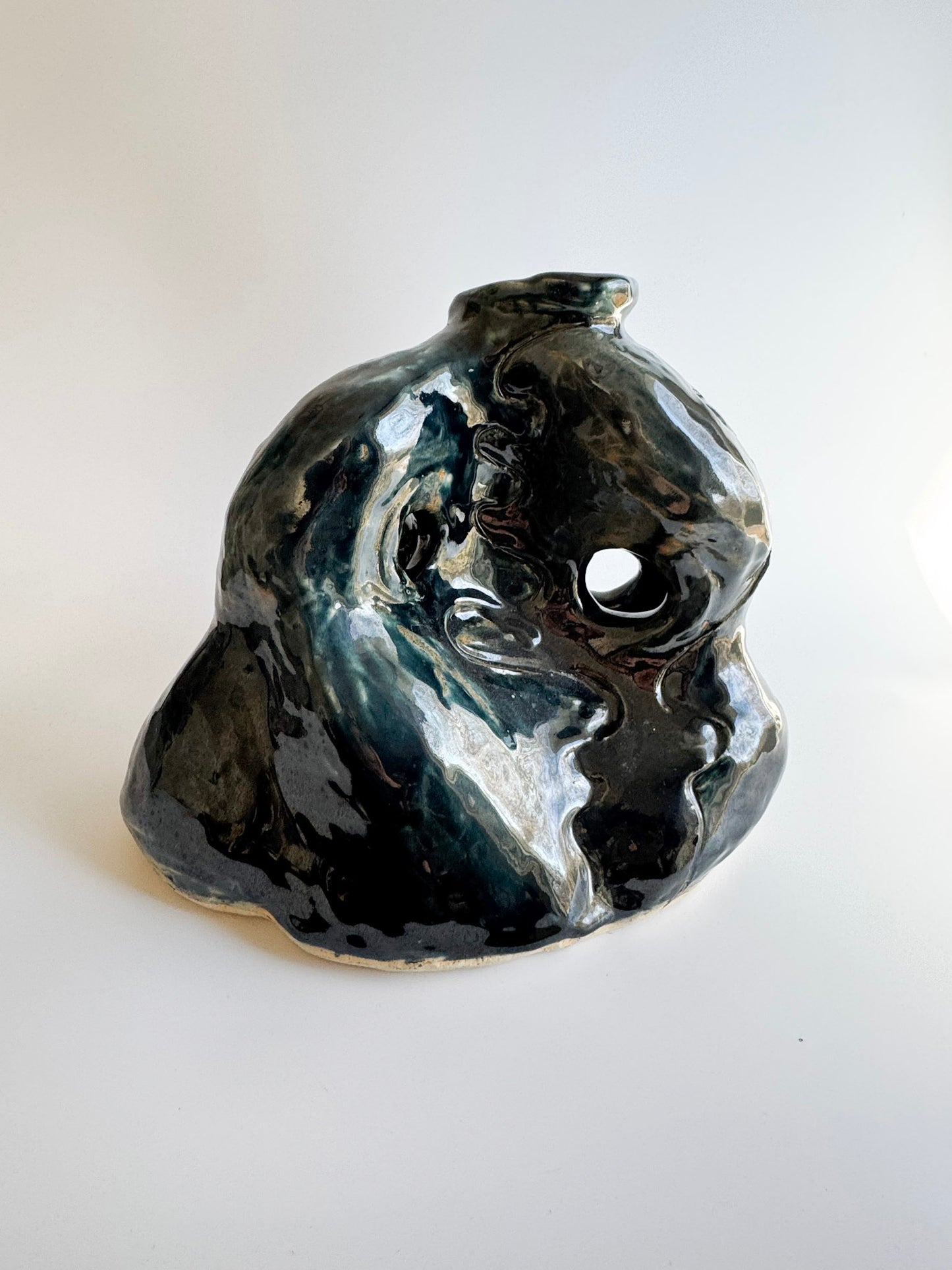 Signed Studio Pottery Biomorphic Vase