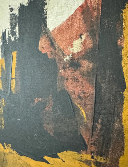 Hilton Leech, Earthquake, Abstract Mixed Media Painting, 1960s