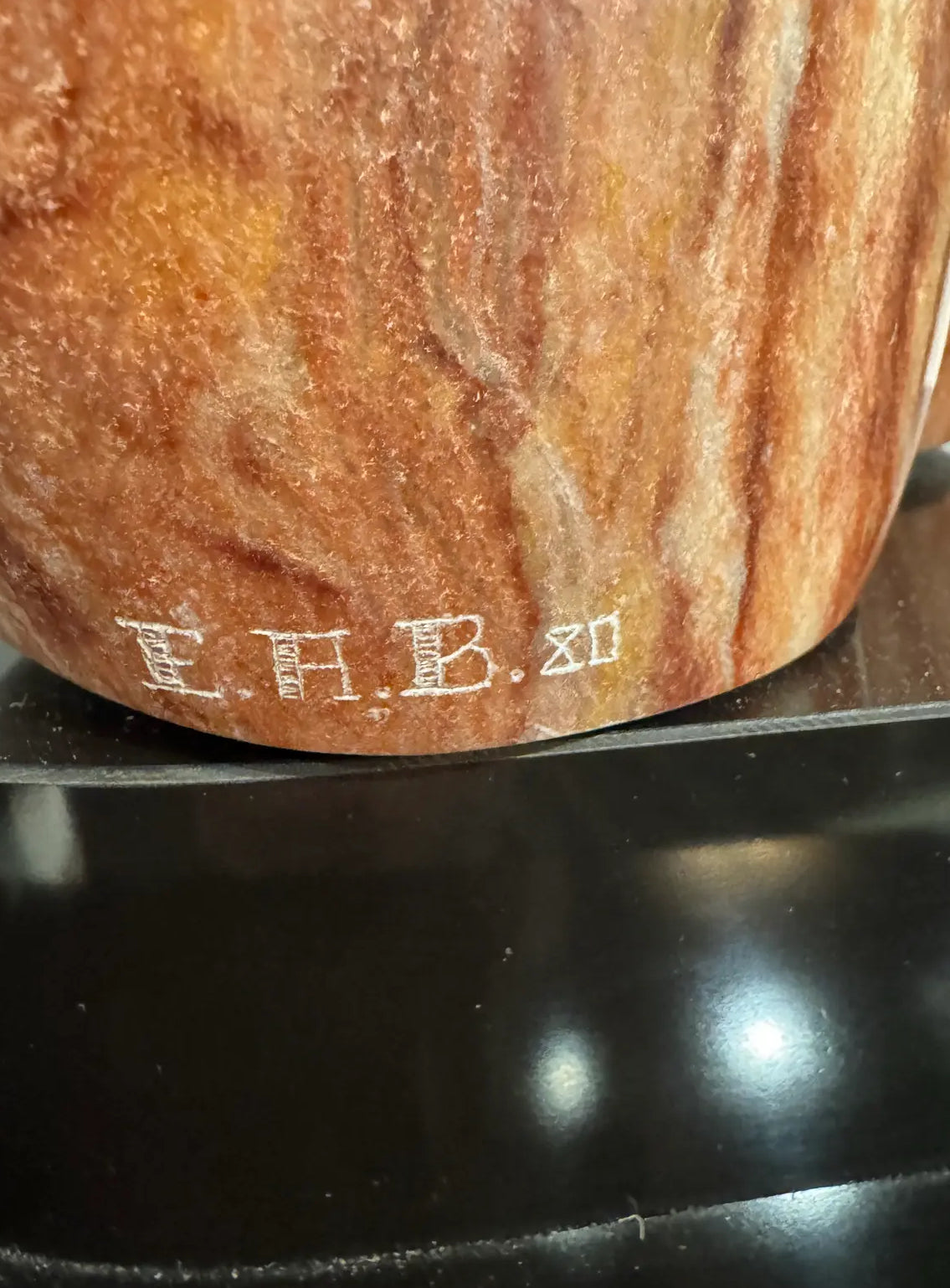 Italian 1980 Signed Marble Female Torso Sculpture on Rotating Black Lacquered Pedestal