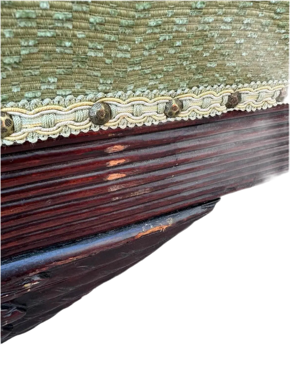 Antique Green Regency-Style Recamier Settee