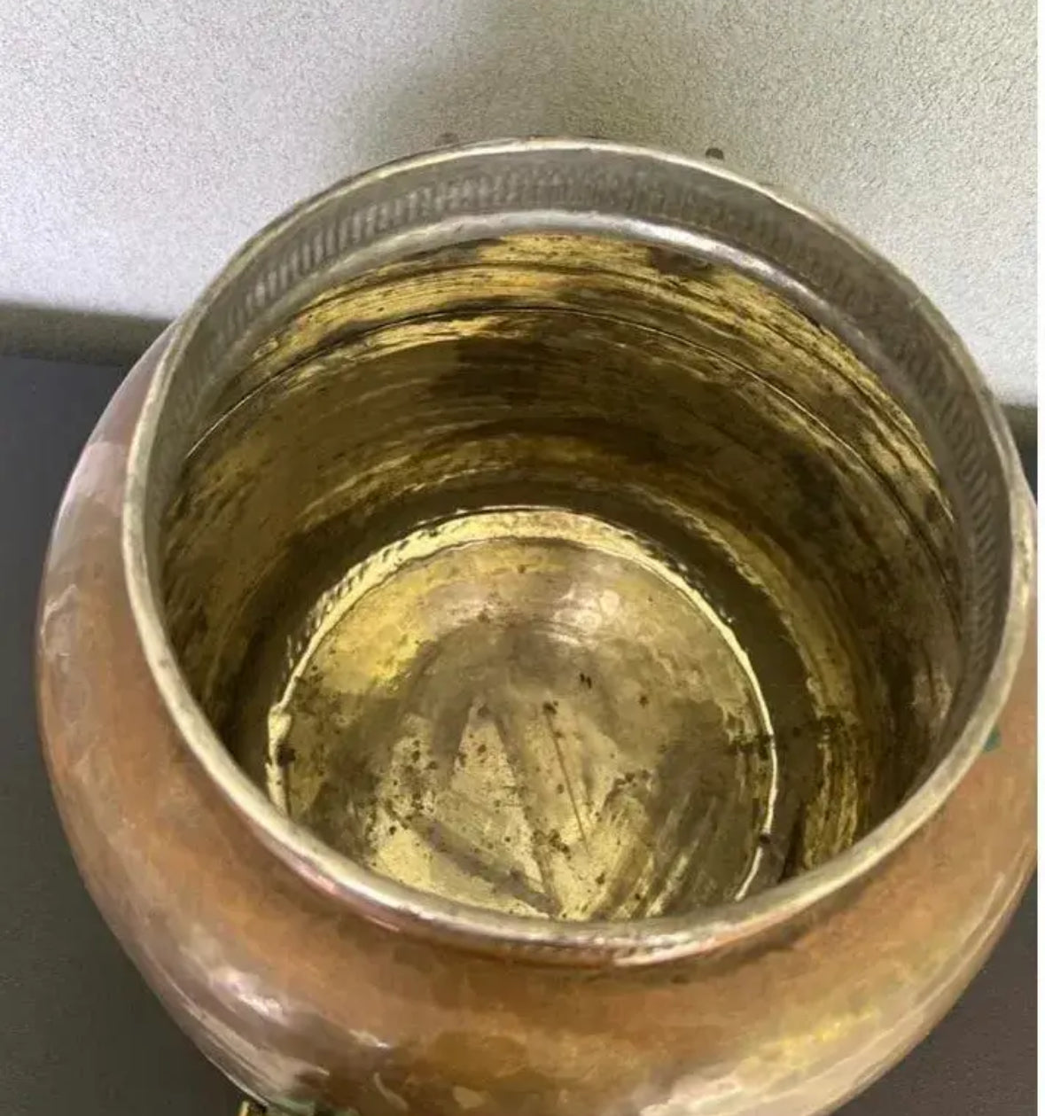 Antique Hand-Hammered Copper Vessel