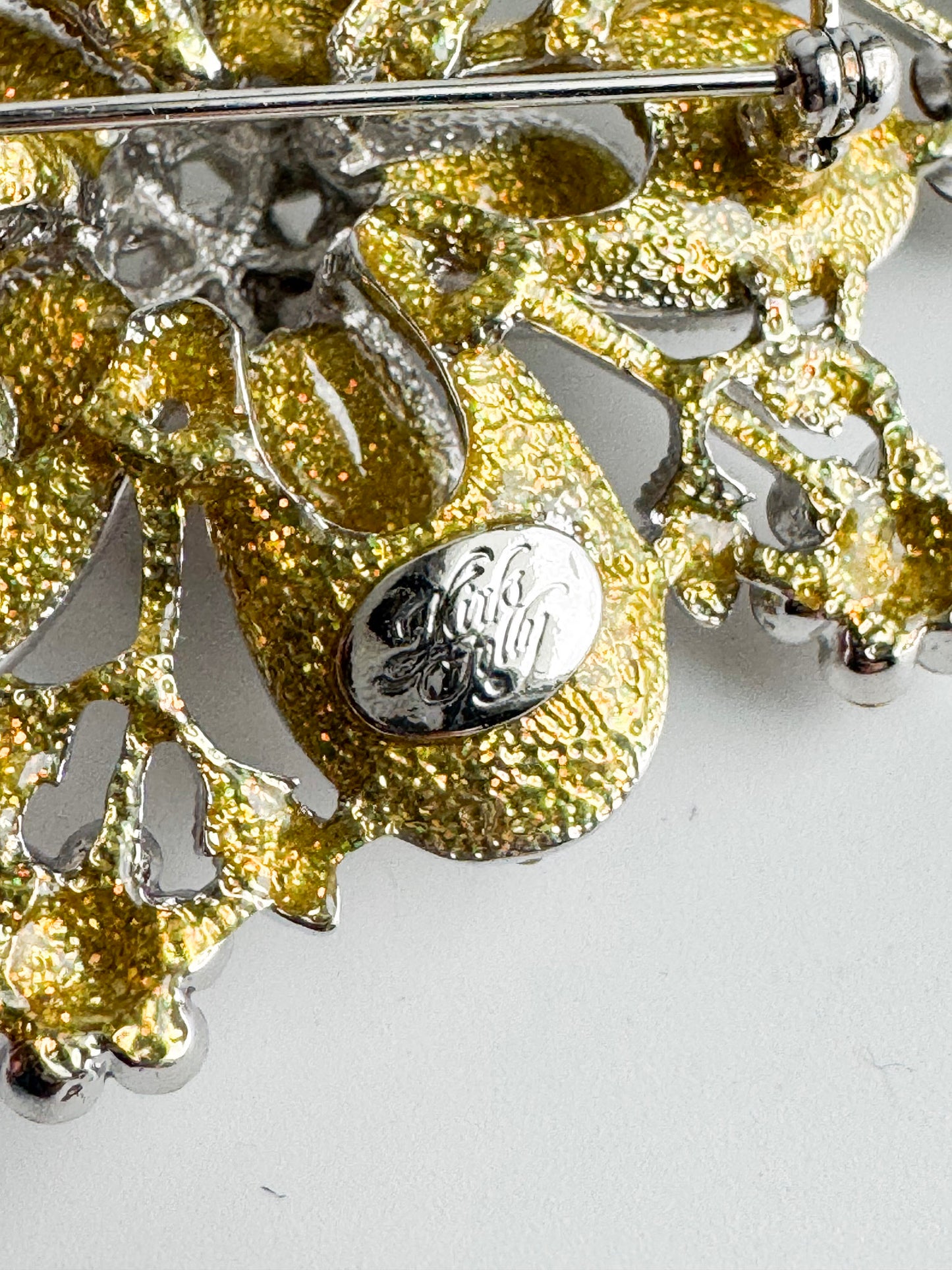 Kirks Folly Vintage Rhinestone Floral Brooch