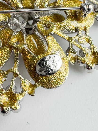 Kirks Folly Vintage Rhinestone Floral Brooch