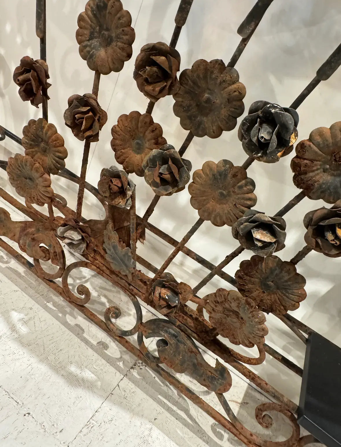 Wrought Iron Console With Marble Top, Mid-20th Century, French Style