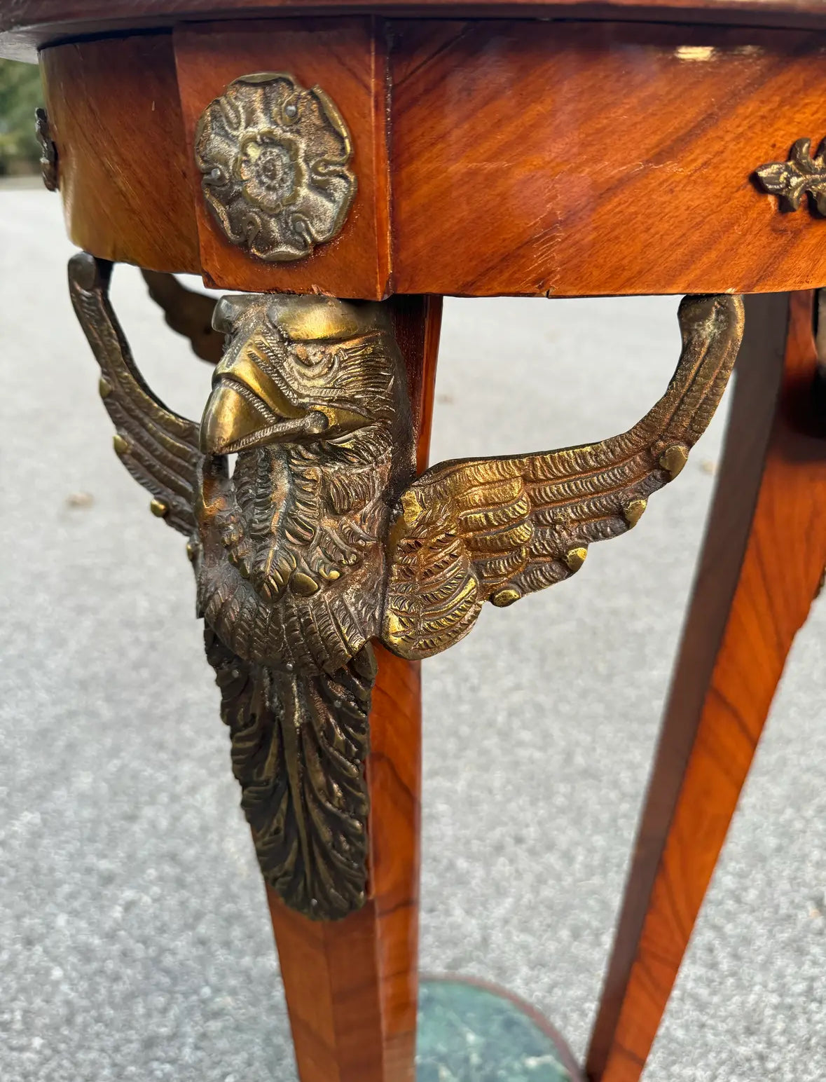 Neoclassical Revival Pedestal with Marble Top and Gilt Bronze Mounts