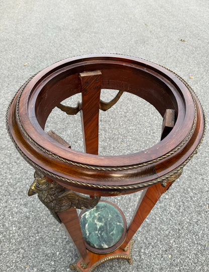 Neoclassical Revival Pedestal with Marble Top and Gilt Bronze Mounts