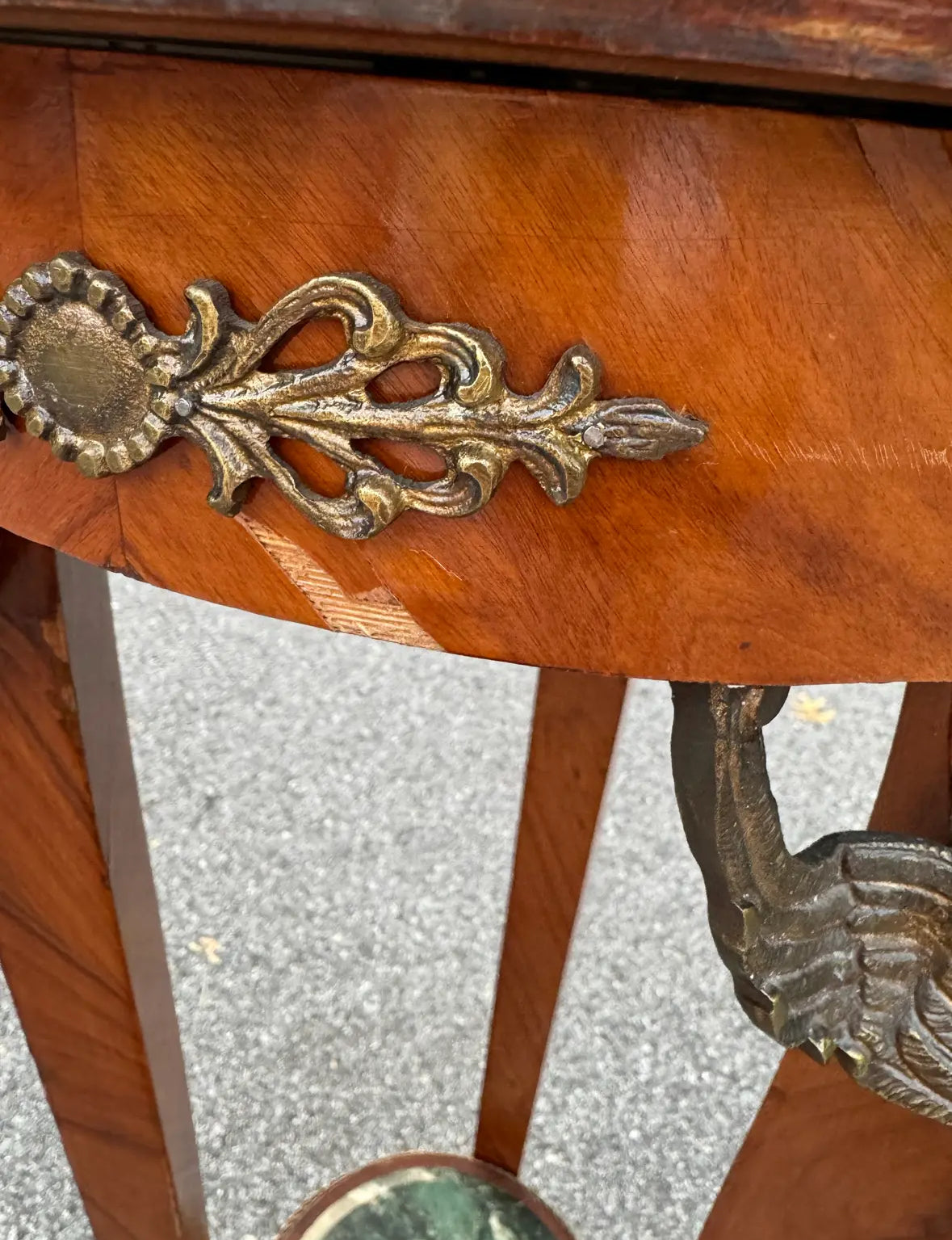 Neoclassical Revival Pedestal with Marble Top and Gilt Bronze Mounts