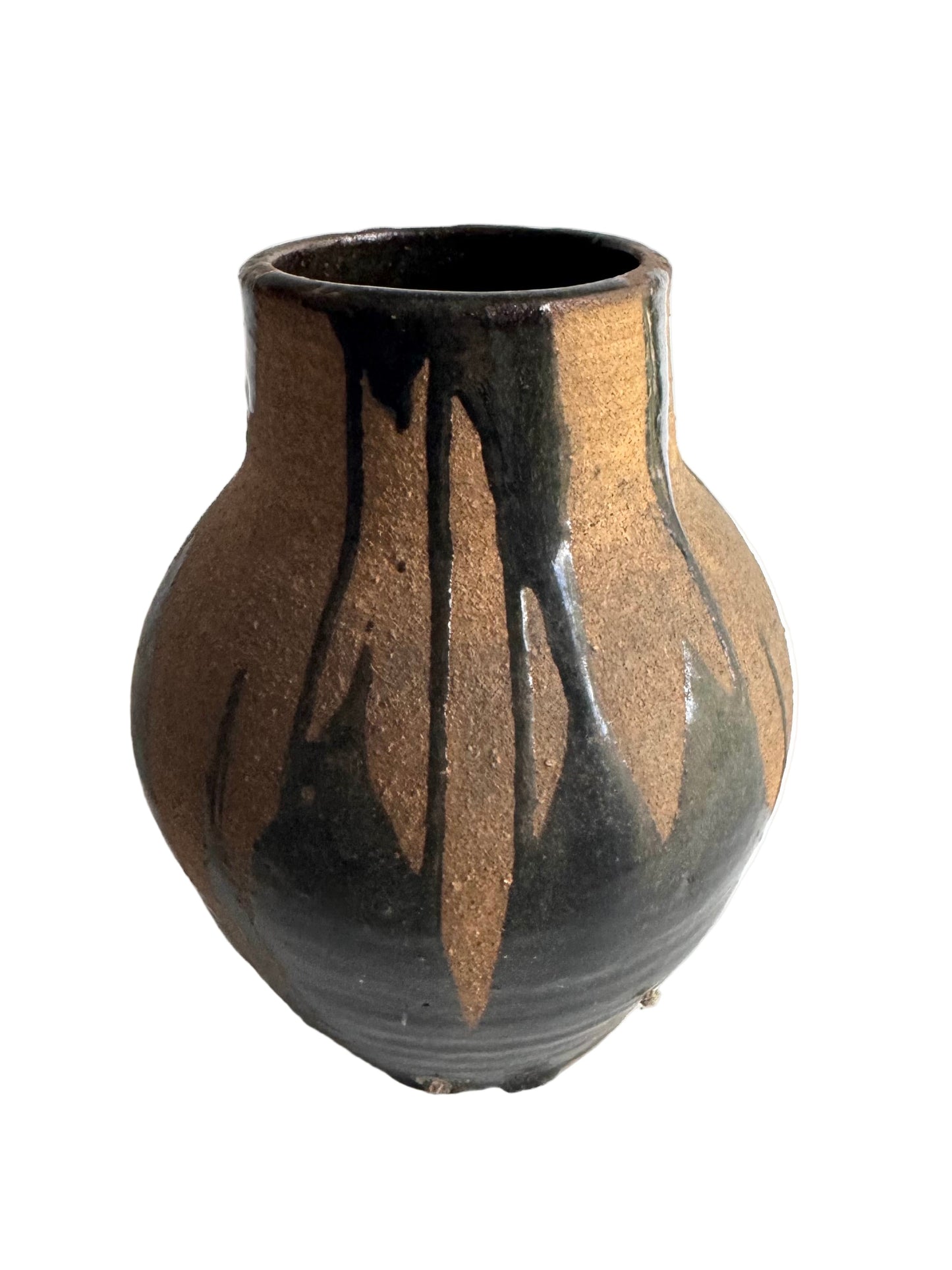 Studio Pottery Drip-Glaze Vessel, Signed