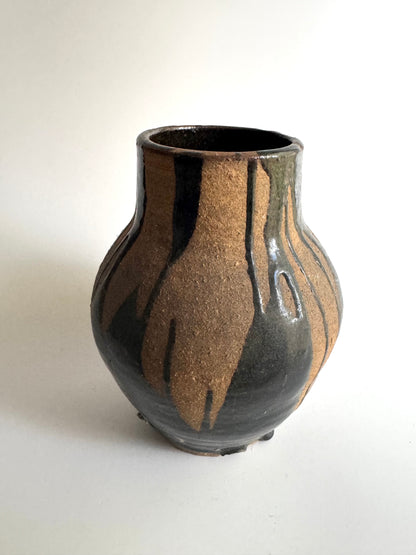 Studio Pottery Drip-Glaze Vessel, Signed