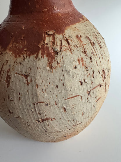 Rustic Studio Pottery Vase with Two-Tone Glaze
