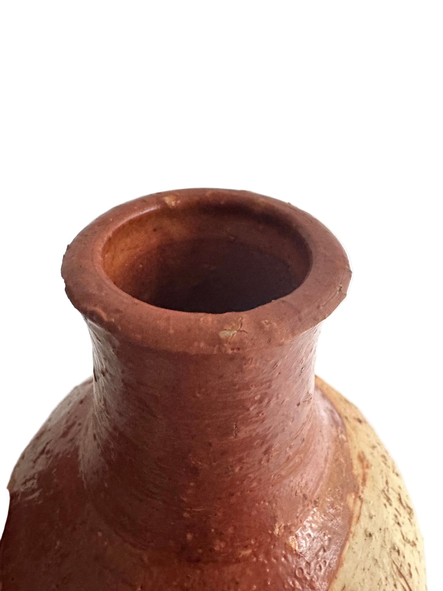Rustic Studio Pottery Vase with Two-Tone Glaze