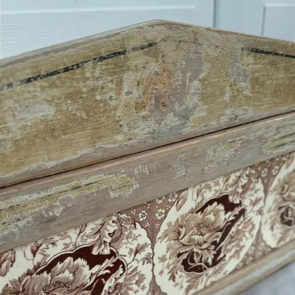 Antique Fruitwood Washstand With Carrara Marble Top and Tile Back