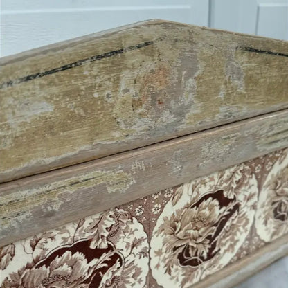 Antique Fruitwood Washstand With Carrara Marble Top and Tile Back