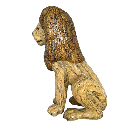 Large Hand Made Glass Mosaic Floor Lion Statue