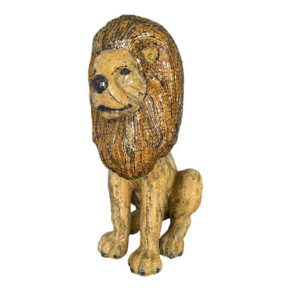 Large Hand Made Glass Mosaic Floor Lion Statue