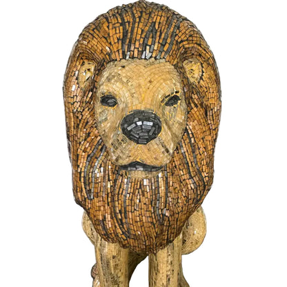 Large Hand Made Glass Mosaic Floor Lion Statue