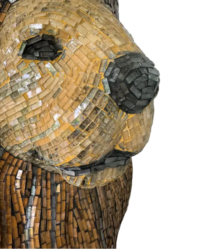 Large Hand Made Glass Mosaic Floor Lion Statue