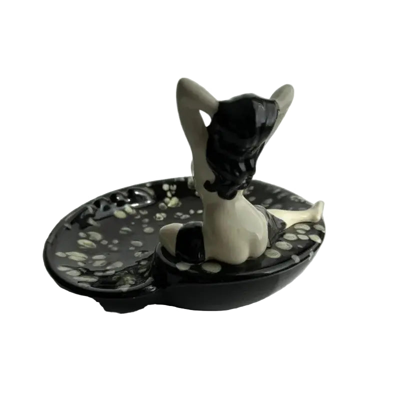 Mid-Century Ceramic Ashtray with Nude Woman Figure