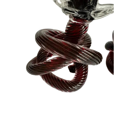 Mid-Century Hand Blown Glass Knot Candle Holders – a Pair